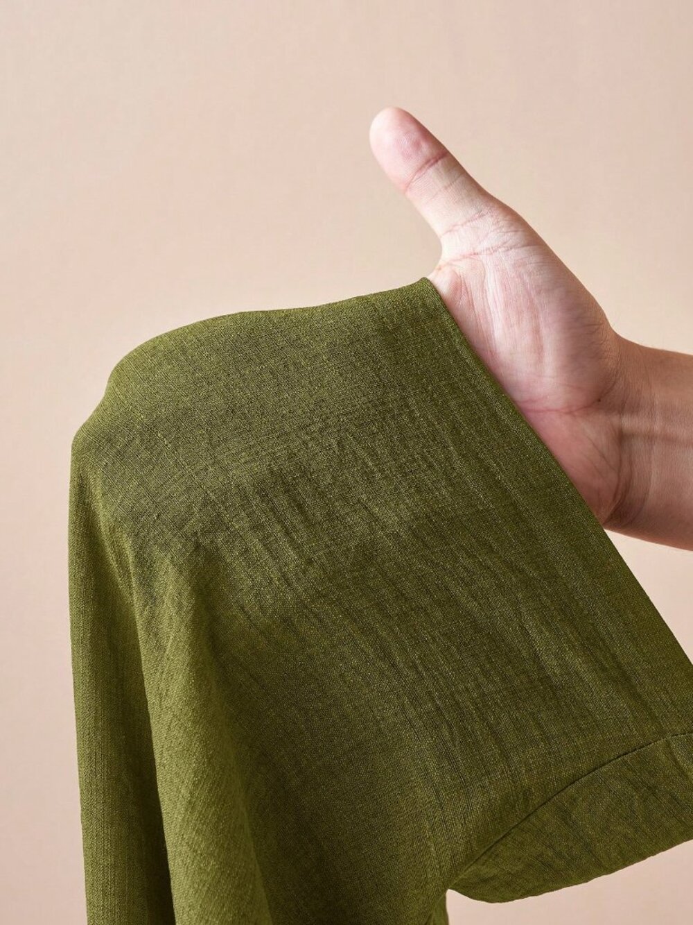 Army Green Casual Women's French-Style Pleated Pants - Picture 8 of 8